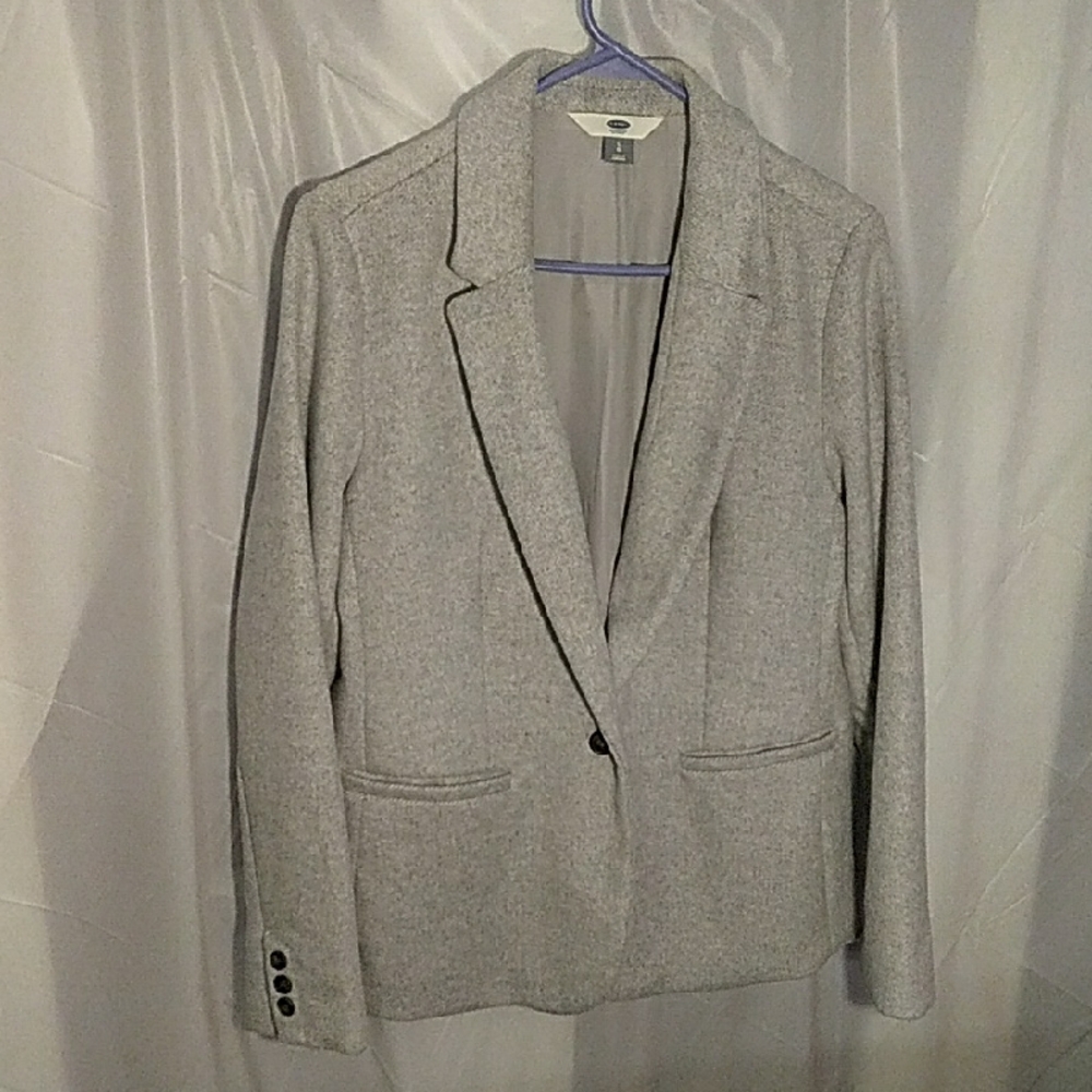 Old Navy Gray Blazer Classic Tailored Suit Jacket